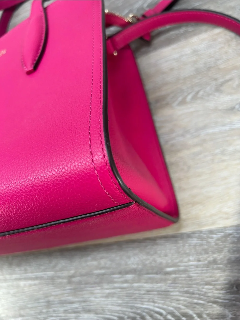 2717 kate spade Hot Pink Leather Satchel with Cherry Charm 852717